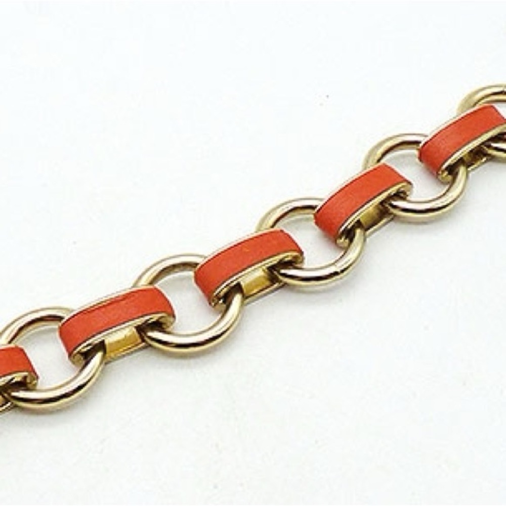 Anne Klein Leather and Gold Chain Link Bracelet